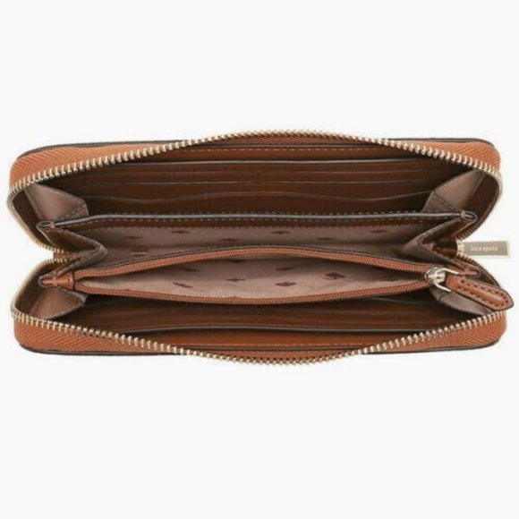 New Kate Spade Leila Large Continental Wallet Pebble Leather Warm Gingerbread - Picture 3 of 3